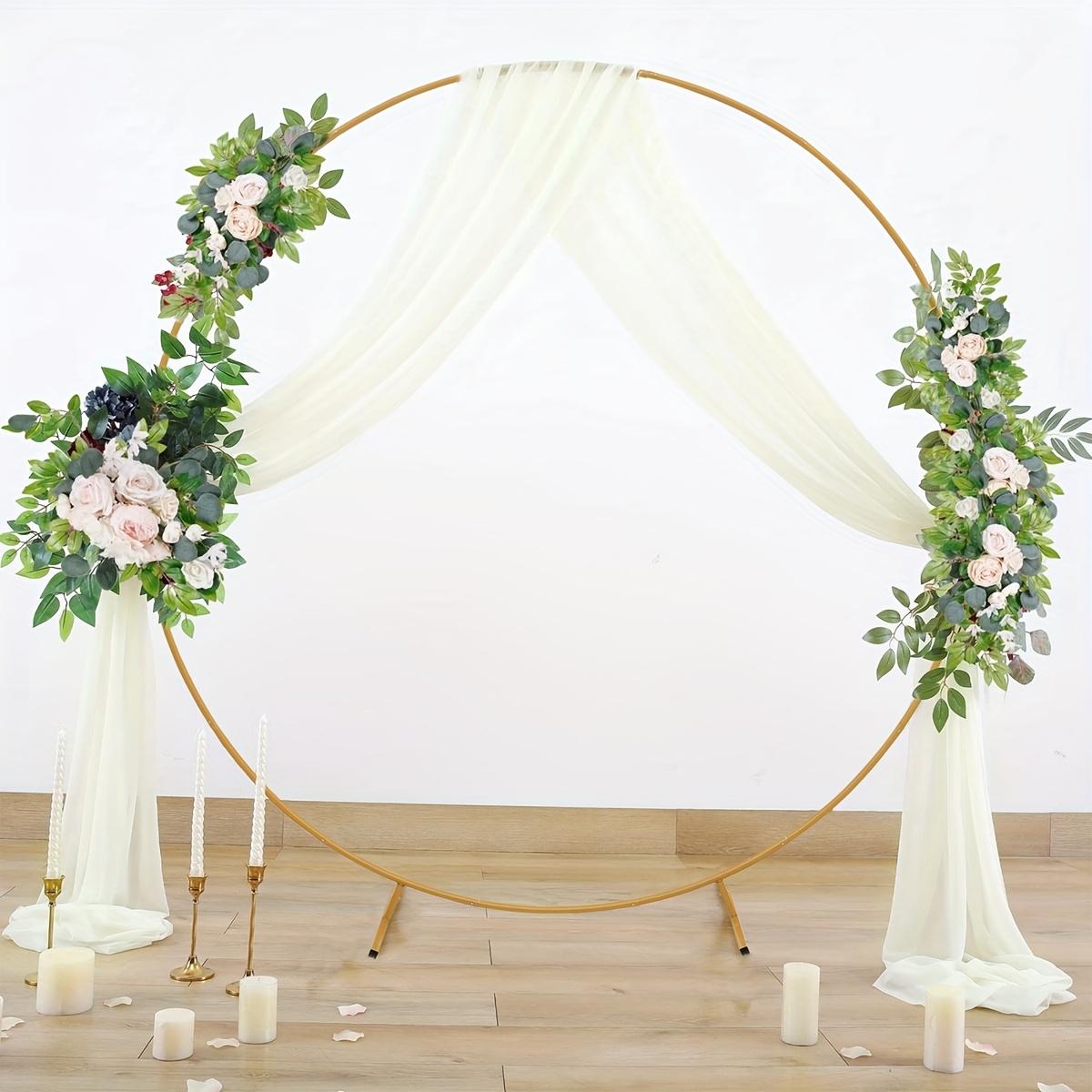 Wedding Balloon Arch - 5.9～6.6～7フィート メタル製 円形バルーンアーチスタンド 結婚式 誕生日パーティー 装飾