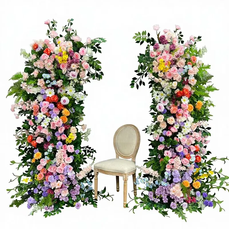Wedding Arch Flower - サンウェディング特価販売 造花ウェディングアーチ メタルフレーム付き シルクフラワー 結婚式パーティーイベント装飾用