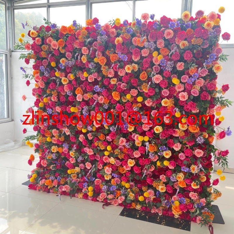 Wedding Supply Rentals - イベントパーティーレンタル用品アイテムフォトブース小道具シルク5Dハンギング8x8フラワーウォール背景 結婚式パーティー用