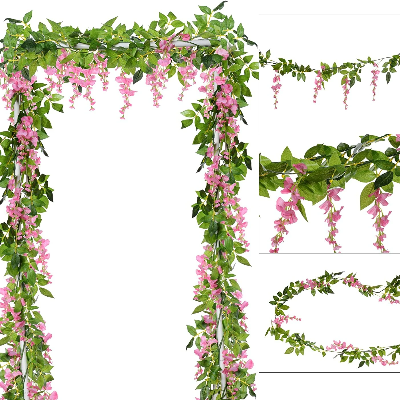 Wedding Arch Flower - 造花,1.8m,籐のつる,吊り花,庭の装飾,結婚式のアーチの装飾