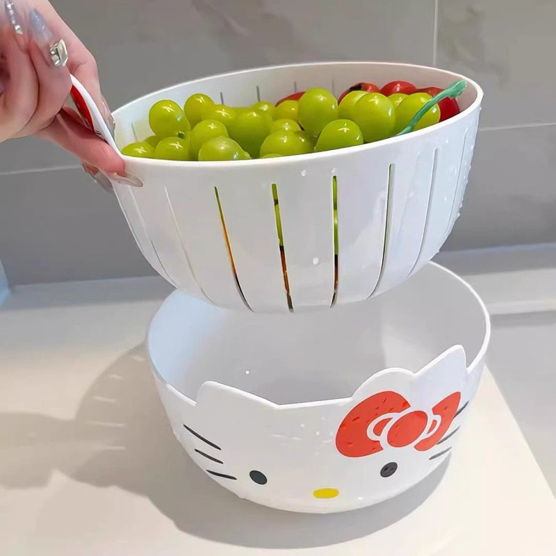 ハローキティ二層式水切りかご、キッチン野菜洗いバスケット、多 - Wedding Hampers のレビューと価格
