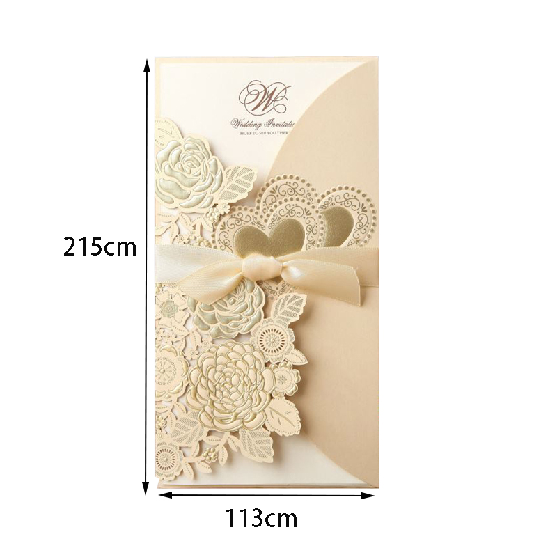 5/10個レーザーカット結婚式の招待状カード愛のハートカスタ - Wedding Supply Business のレビューと価格