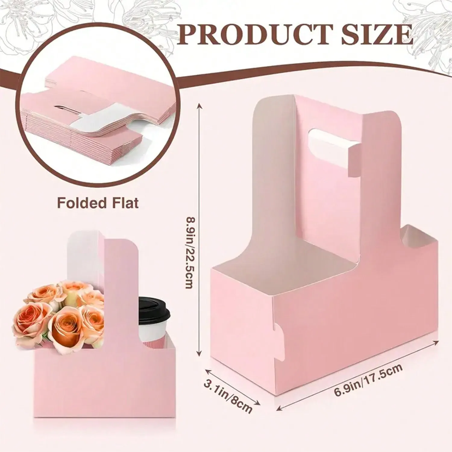 クラフト紙フラワーブーケギフトバッグ紙素材、ハンドルドリンク - Wedding Hampers のレビューと価格