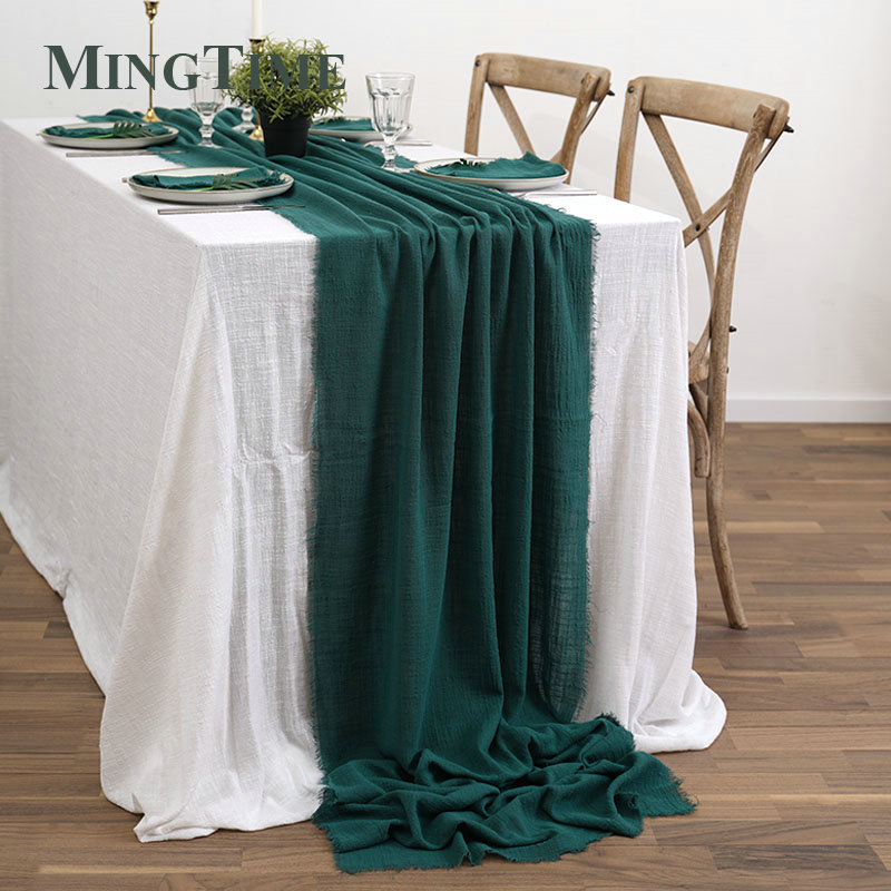 テーブルランナー-素朴な綿のガーゼブラ,レトロなバリの質感, - Wedding Supply Rentals のレビューと価格