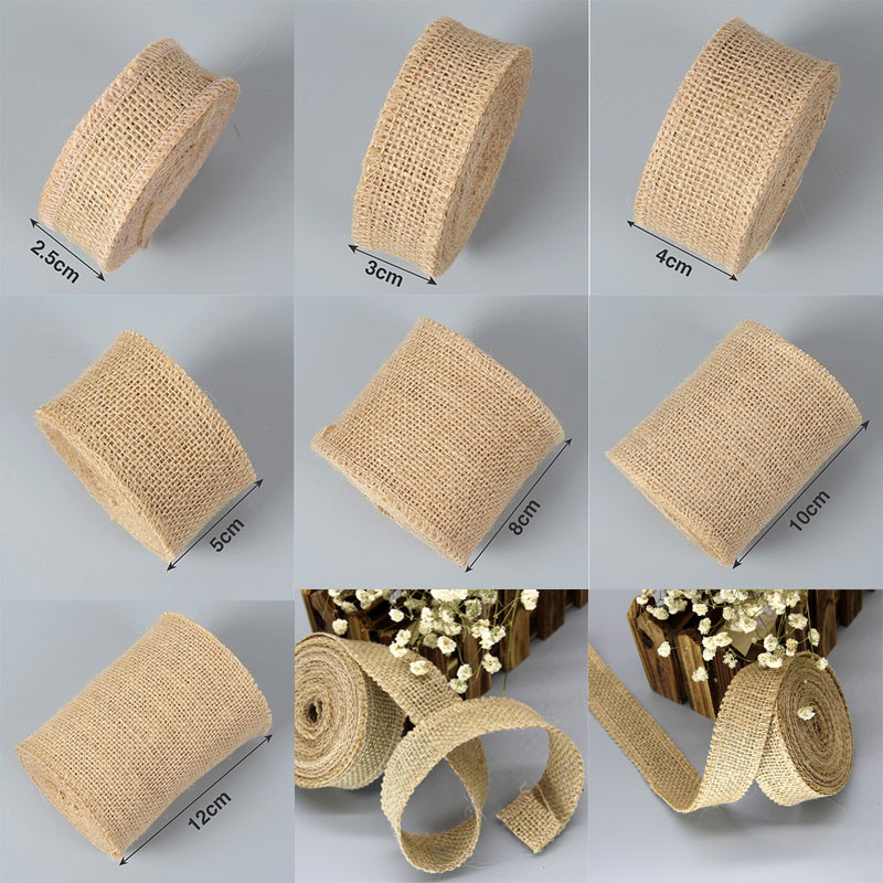 天然ジュート黄麻布リボン,ロールあたり2m,工芸品,素朴なヴ - Wedding Supply Rentals のレビューと価格