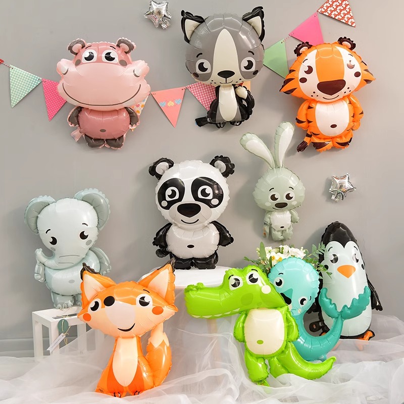 Q版アニマル箔風船 ライオン タイガー ベア フォックス ラ - Wedding Zoo のレビューと価格
