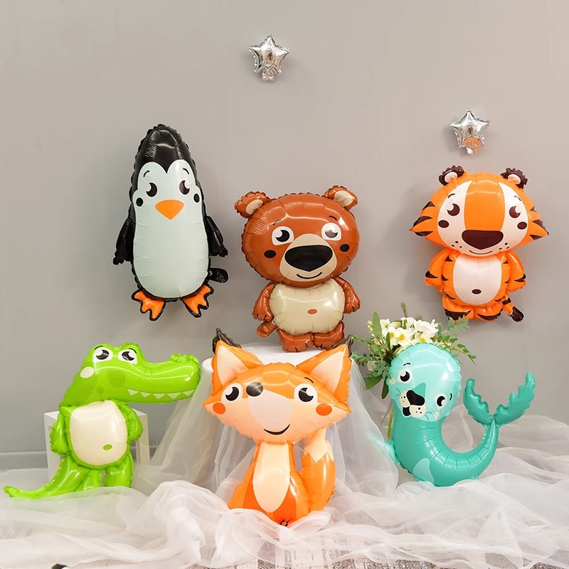 Q版アニマル箔風船 ライオン タイガー ベア フォックス ラ - Wedding Zoo のレビューと価格