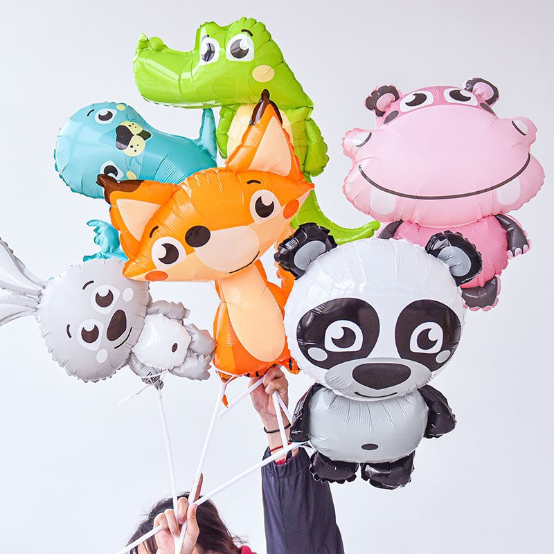 Q版アニマル箔風船 ライオン タイガー ベア フォックス ラ - Wedding Zoo のレビューと価格