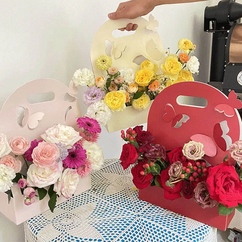 1/5/10 個蝶フラワーボックスハンドフラワーバスケット紙 - Wedding Hampers のレビューと価格