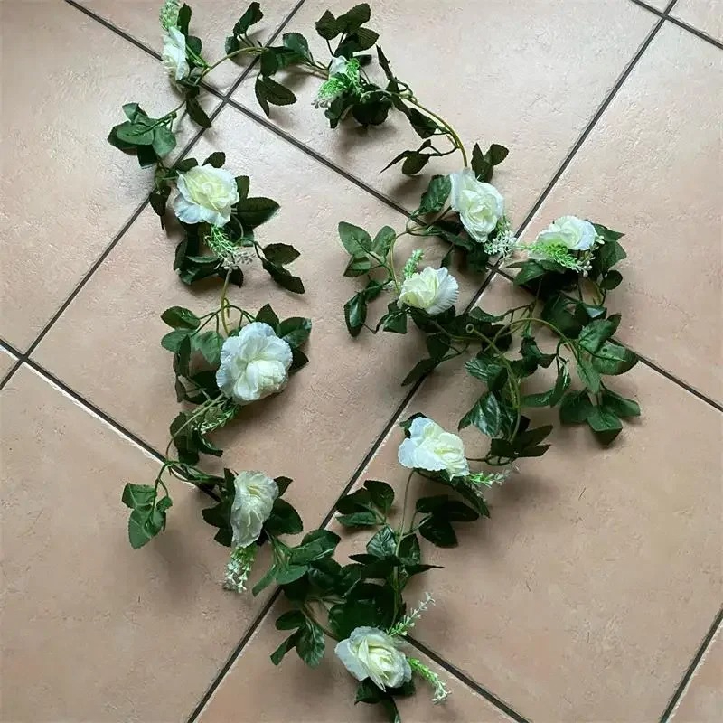 1 個 2.2 メートル人工白い花フェイクハンギングフェイク - Wedding Arch Flower のレビューと価格