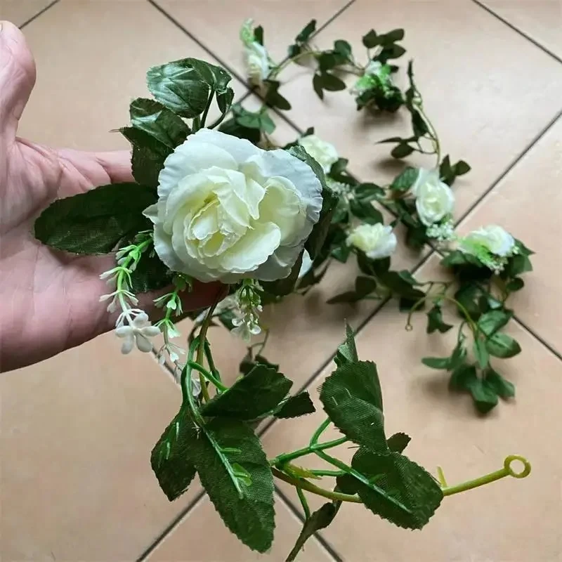 1 個 2.2 メートル人工白い花フェイクハンギングフェイク - Wedding Arch Flower のレビューと価格