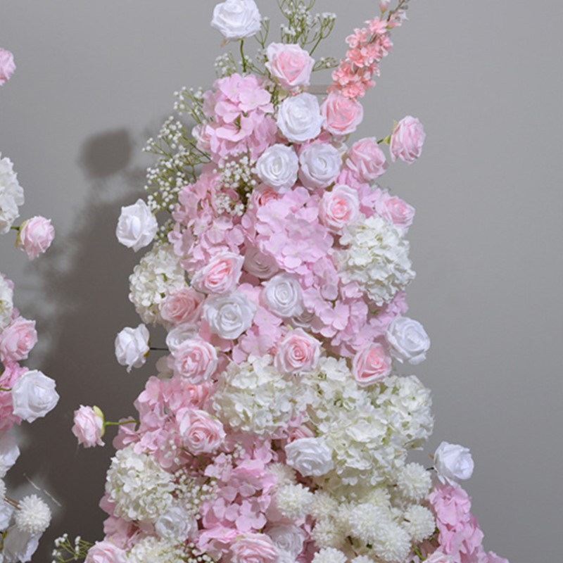 Uflower 5D ピンクホワイトローズかすみ草アジサイフ - Wedding Arch Flower のレビューと価格